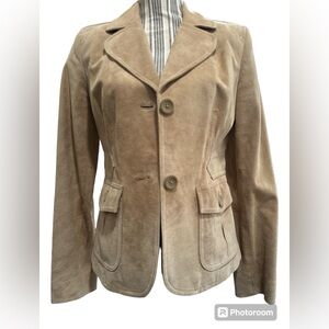 Ann Taylor Loft 100% Tan Leather Jacket